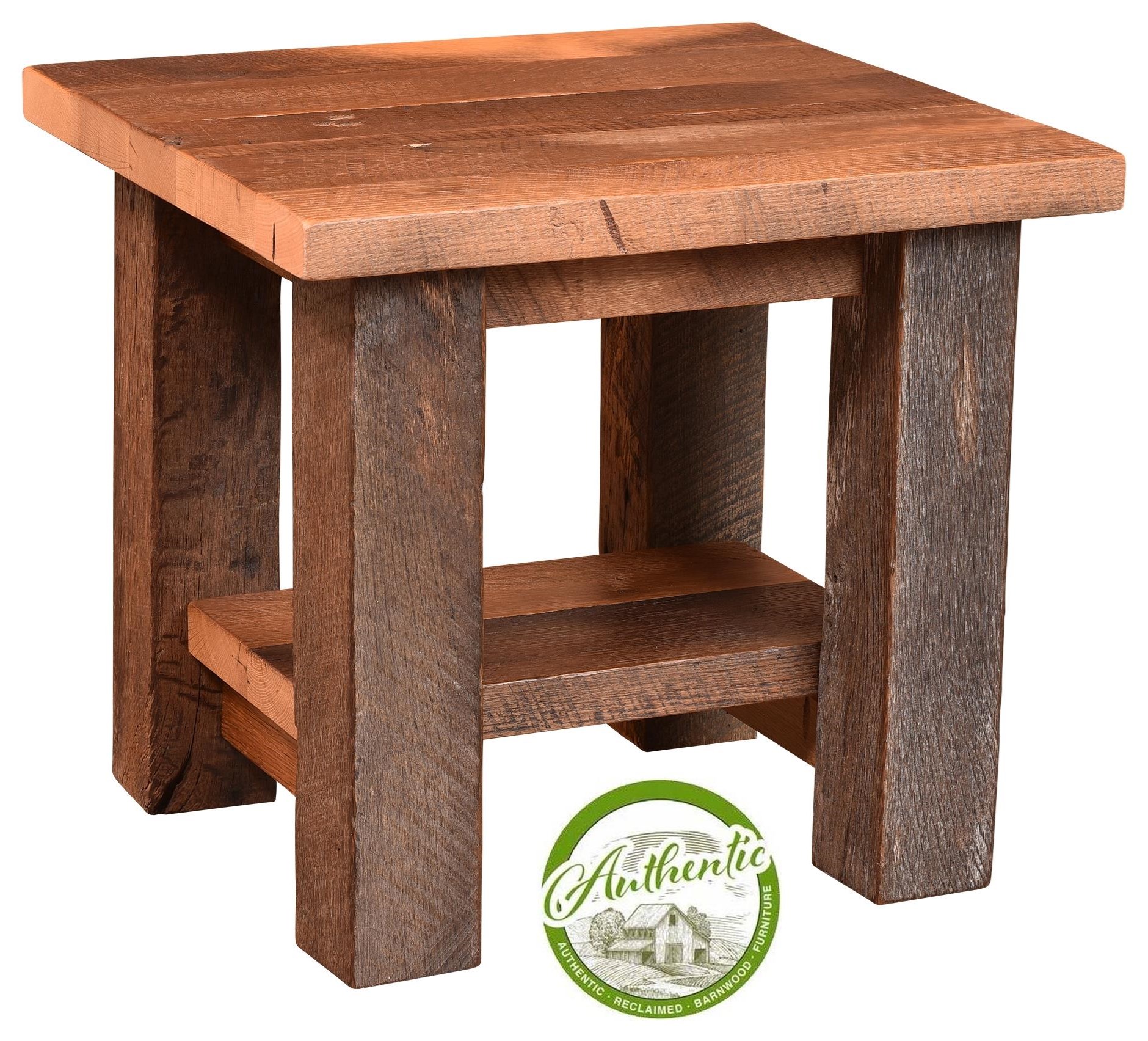 Urban Barnwood Furniture Almanzo WAY376-AETS Reclaimed Barnwood End Table |  Wayside Furniture & Mattress | End Tables